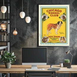 Eighth Annual Chicago Dog Show Vintage Animal Poster PosterGoat