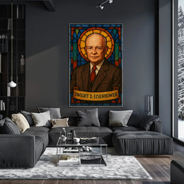 Eisenhower Legacy in Stained Glass Presidential Poster PosterGoat