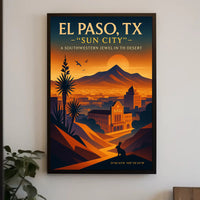 El Paso TX Sun City Vintage Poster PosterGoat