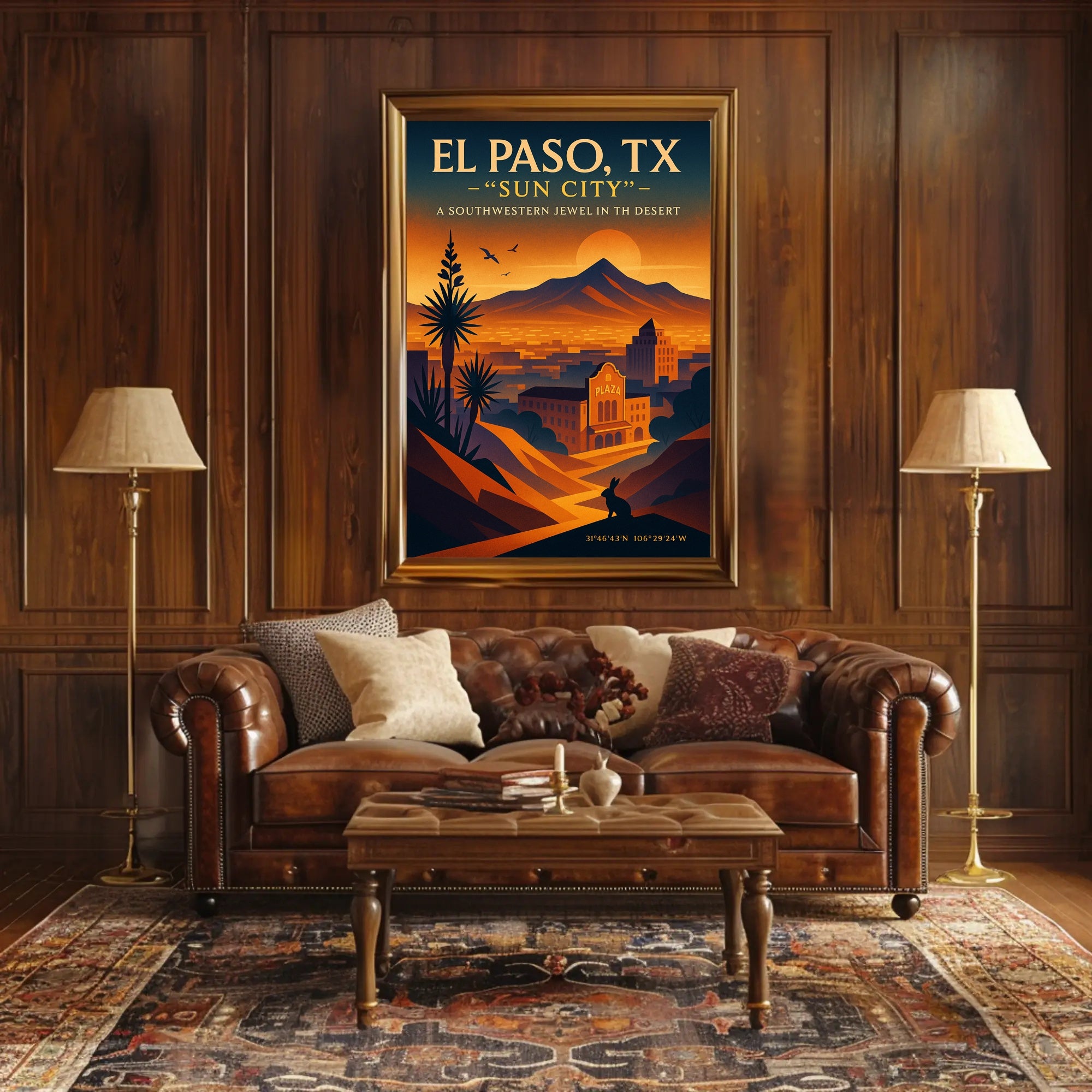 El Paso TX Sun City Vintage Poster PosterGoat