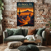 El Paso TX Sun City Vintage Poster PosterGoat