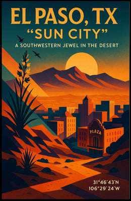 El Paso, Tx Sun City Poster PosterGoat