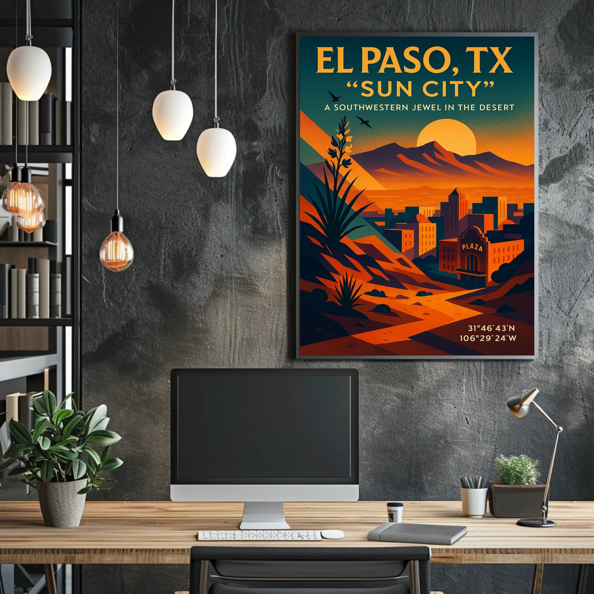 El Paso, Tx Sun City Poster PosterGoat