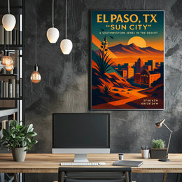 El Paso, Tx Sun City Poster PosterGoat