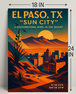 El Paso, Tx Sun City Poster PosterGoat