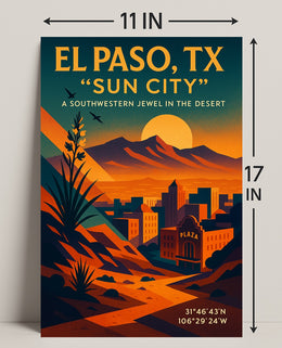 El Paso, Tx Sun City Poster PosterGoat