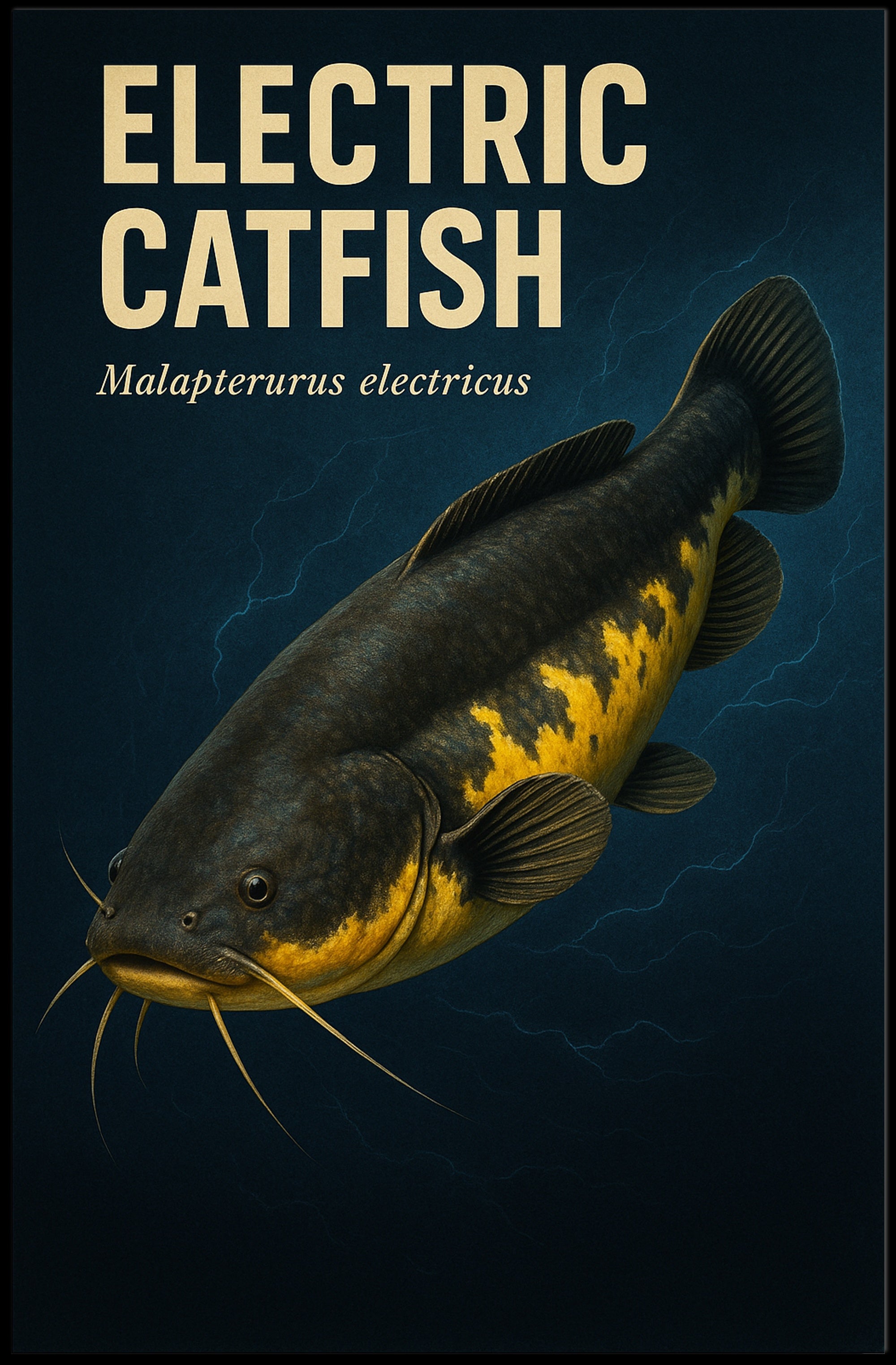 Electric Catfish Wall Art Vintage Print PosterGoat