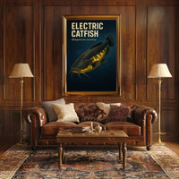 Electric Catfish Wall Art Vintage Print PosterGoat