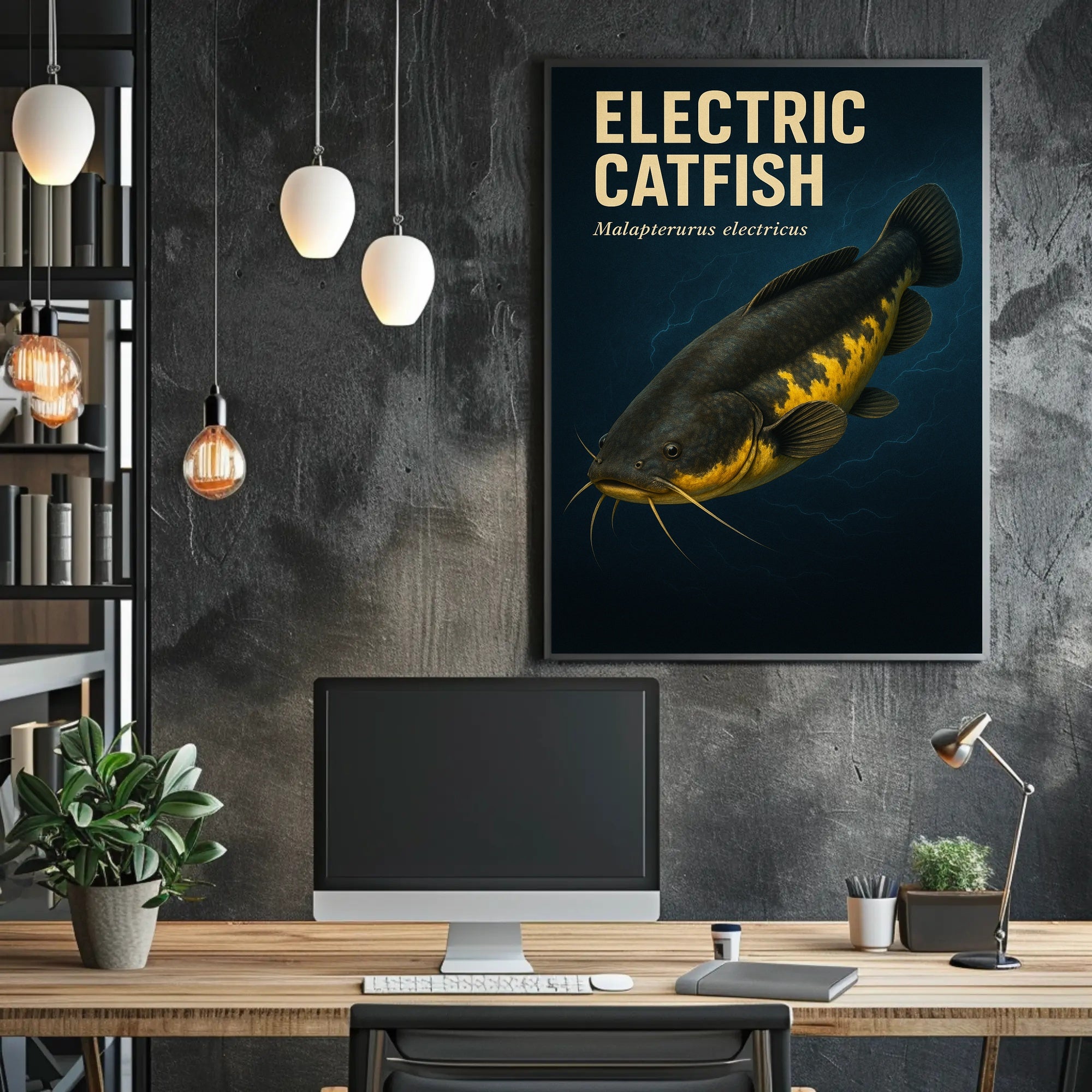 Electric Catfish Wall Art Vintage Print PosterGoat