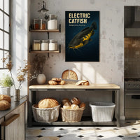 Electric Catfish Wall Art Vintage Print PosterGoat