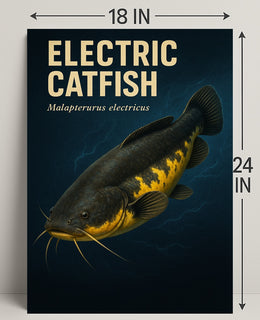 Electric Catfish Wall Art Vintage Print PosterGoat