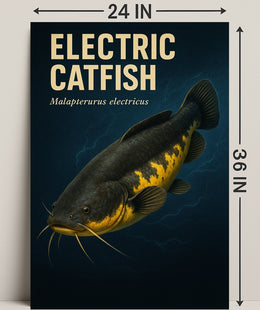 Electric Catfish Wall Art Vintage Print PosterGoat