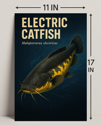 Electric Catfish Wall Art Vintage Print PosterGoat