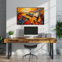Electric Guitar Passion Abstract Artistic Poster PosterGoat