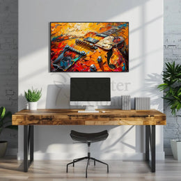Electric Guitar Passion Abstract Artistic Poster PosterGoat
