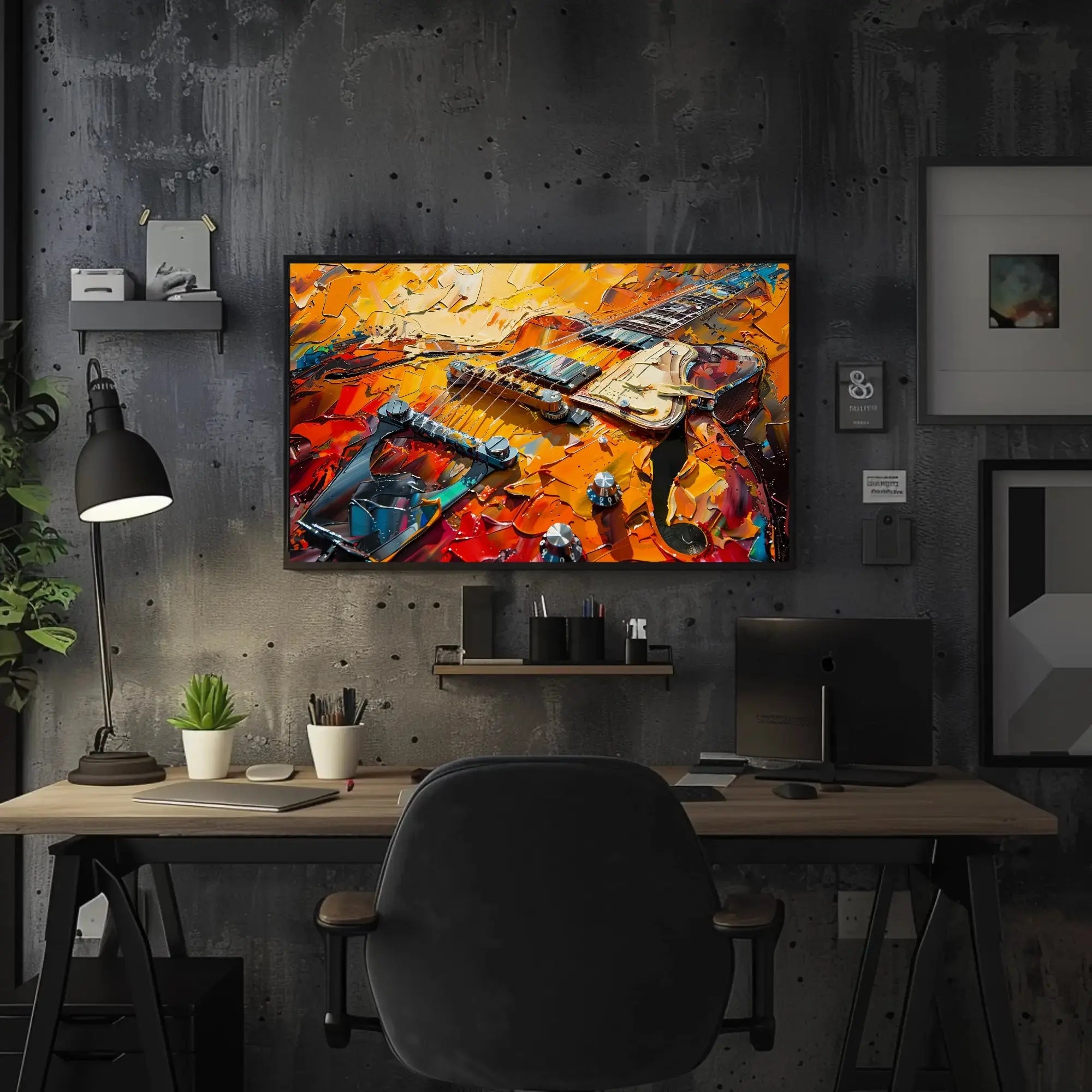 Electric Guitar Passion Abstract Artistic Poster PosterGoat