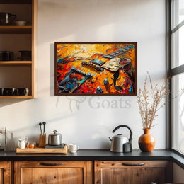 Electric Guitar Passion Abstract Artistic Poster PosterGoat