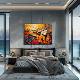Electric Guitar Passion Abstract Artistic Poster PosterGoat