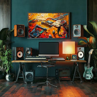Electric Guitar Passion Abstract Artistic Poster PosterGoat