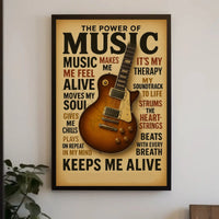 Electric Guitar Passion Retro Music Art Poster PosterGoat