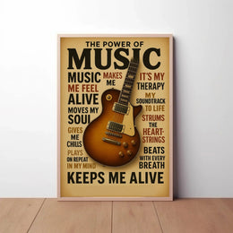 Electric Guitar Passion Retro Music Art Poster PosterGoat