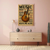 Electric Guitar Passion Retro Music Art Poster PosterGoat