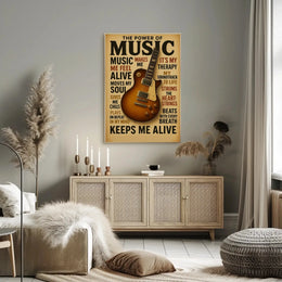Electric Guitar Passion Retro Music Art Poster PosterGoat