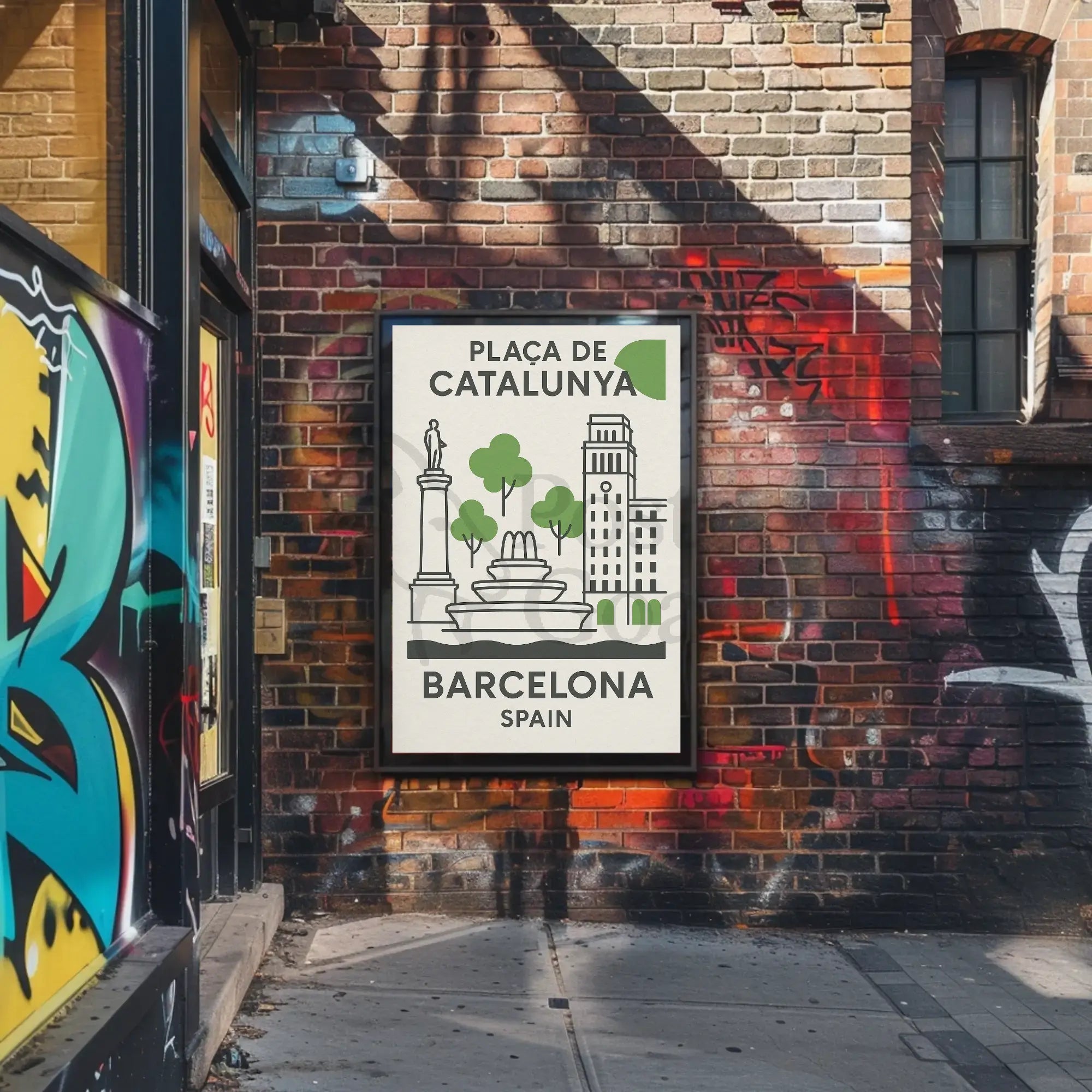 Elegant Barcelona Plaça de Catalunya Poster PosterGoat