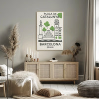 Elegant Barcelona Plaça de Catalunya Poster PosterGoat