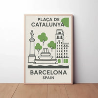 Elegant Barcelona Plaça de Catalunya Poster PosterGoat