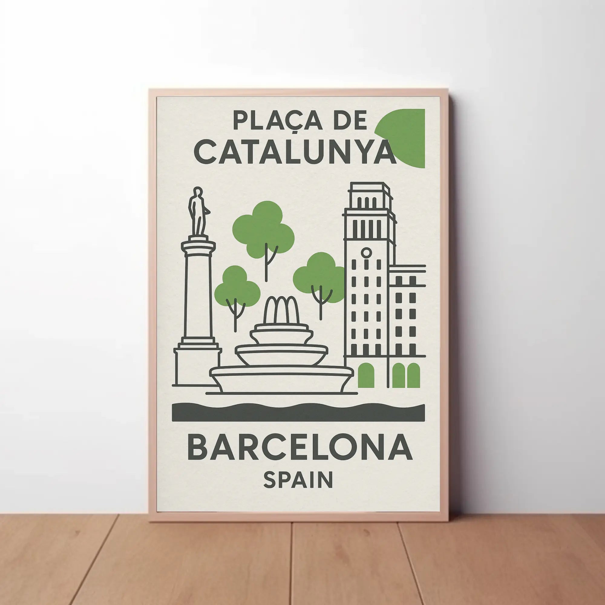 Elegant Barcelona Plaça de Catalunya Poster PosterGoat
