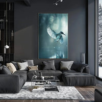 Elegant Bird Mid-Flight Artistic Nature Scene Animal Poster PosterGoat