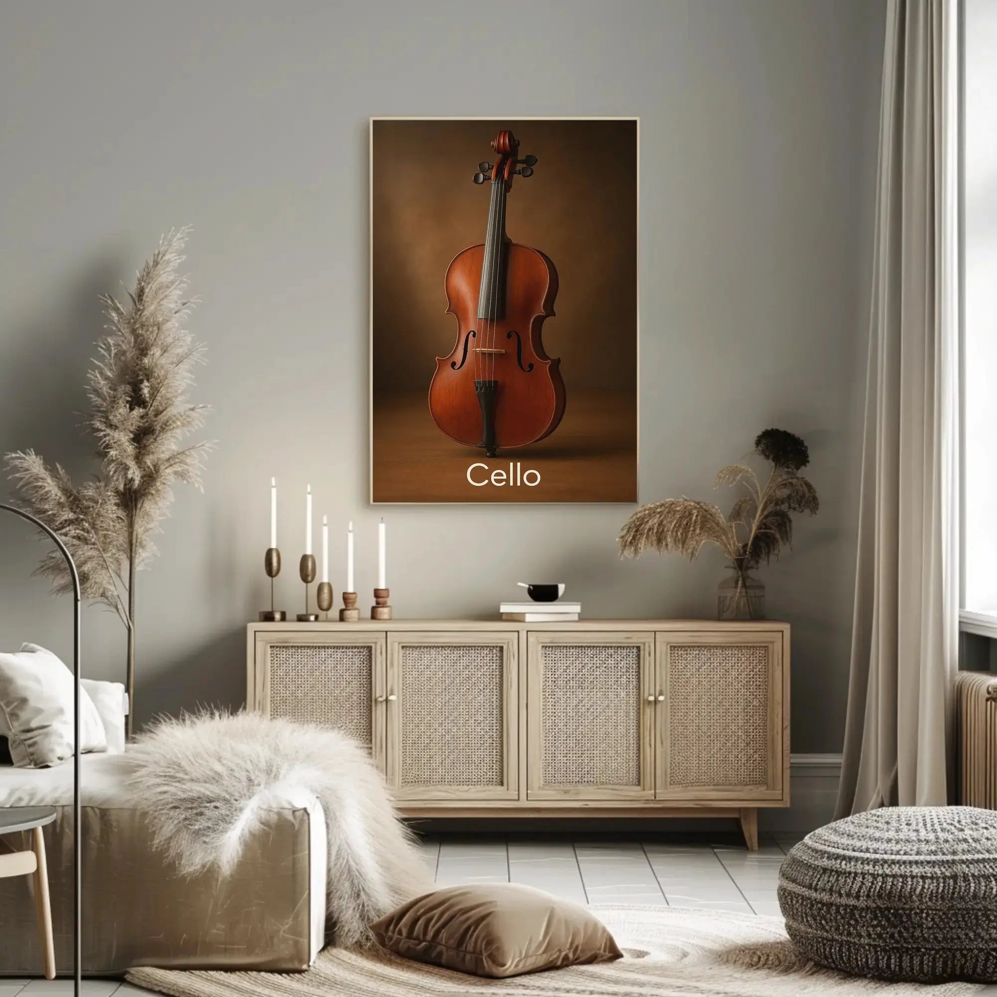 Elegant Cello Art Print for Classical Music Enthusiasts PosterGoat