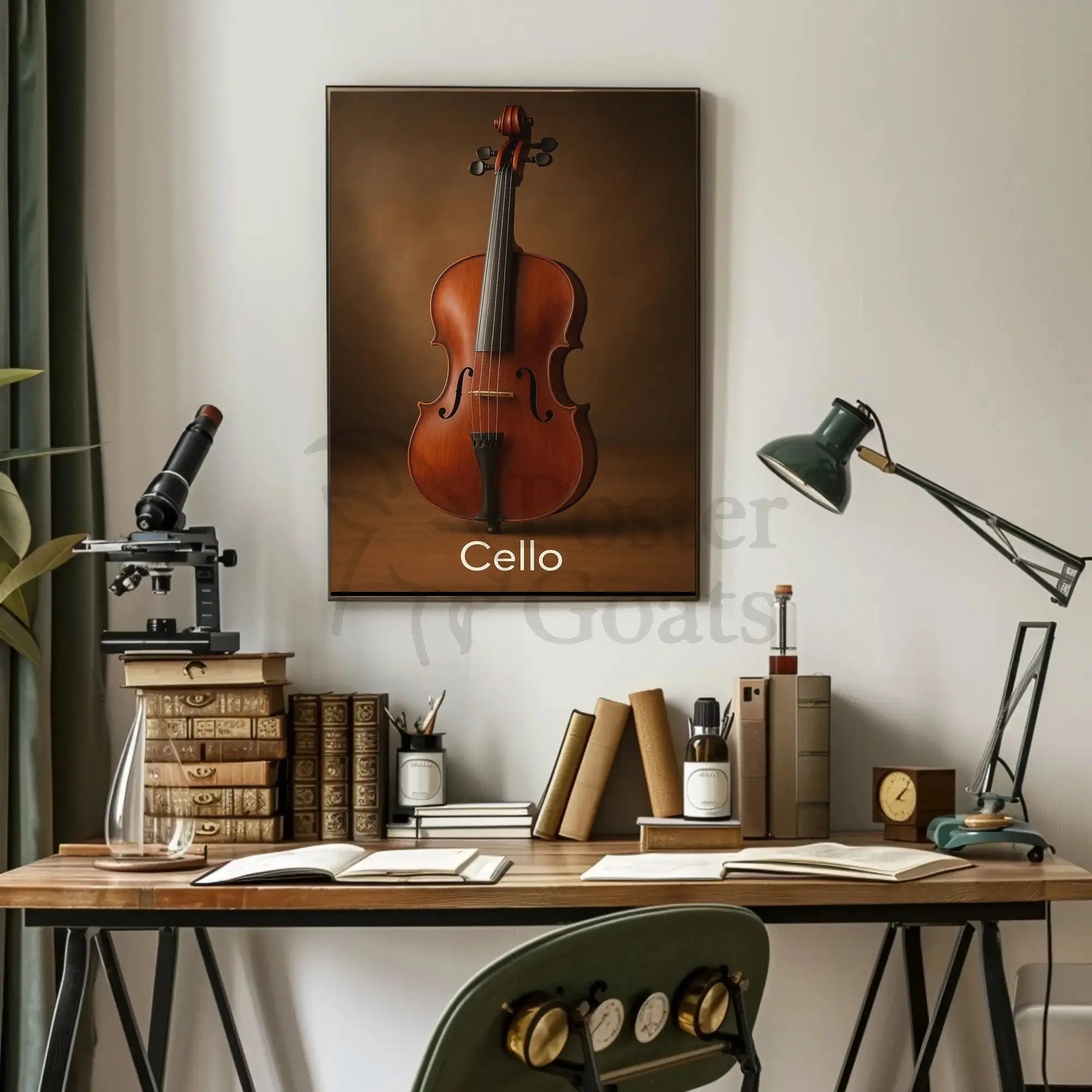 Elegant Cello Art Print for Classical Music Enthusiasts PosterGoat