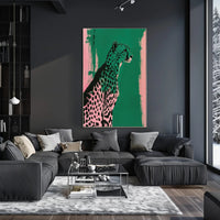 Elegant Cheetah Illustration on Artistic Animal Poster PosterGoat