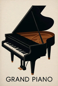 Elegant Grand Piano Vintage Art Artistic Poster PosterGoat