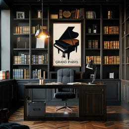Elegant Grand Piano Vintage Art Artistic Poster PosterGoat