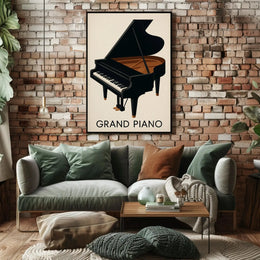 Elegant Grand Piano Vintage Art Artistic Poster PosterGoat
