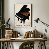 Elegant Grand Piano Vintage Art Artistic Poster PosterGoat
