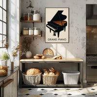 Elegant Grand Piano Vintage Art Artistic Poster PosterGoat