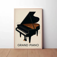 Elegant Grand Piano Vintage Art Artistic Poster PosterGoat