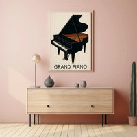 Elegant Grand Piano Vintage Art Artistic Poster PosterGoat