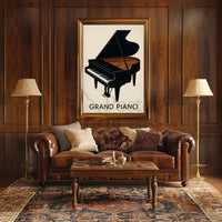 Elegant Grand Piano Vintage Art Artistic Poster PosterGoat