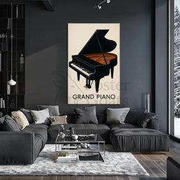 Elegant Grand Piano Vintage Art Artistic Poster PosterGoat