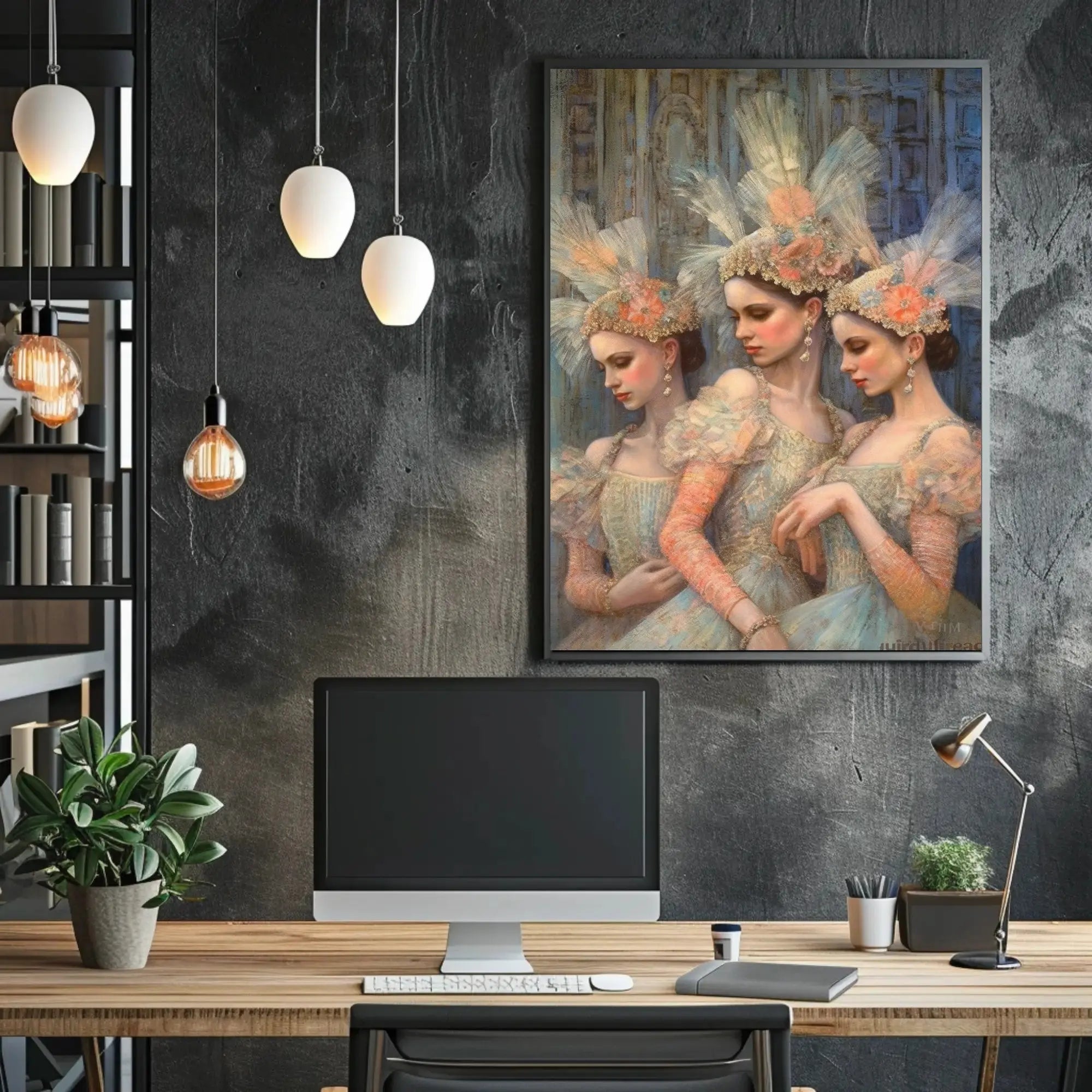 Elegant Historical Women with Elaborate Headdresses Cultural Poster PosterGoat