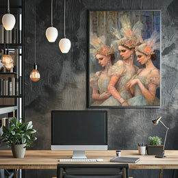 Elegant Historical Women with Elaborate Headdresses Cultural Poster PosterGoat