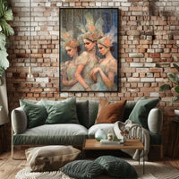 Elegant Historical Women with Elaborate Headdresses Cultural Poster PosterGoat