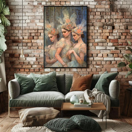 Elegant Historical Women with Elaborate Headdresses Cultural Poster PosterGoat