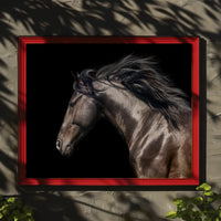 Elegant Horse Head Illustration with Graceful Mane - Animal Poster PosterGoat