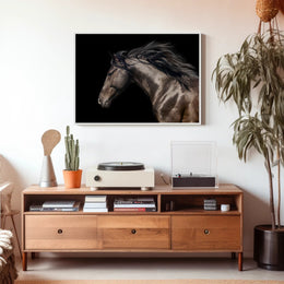Elegant Horse Head Illustration with Graceful Mane - Animal Poster PosterGoat